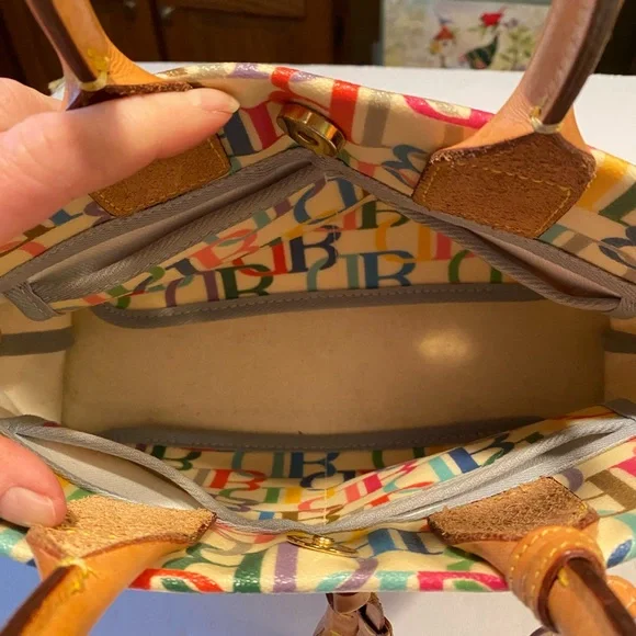 Dooney & Bourke Multicolor Monogram Leather Canvas Coated Tote - Picture 3 of 6